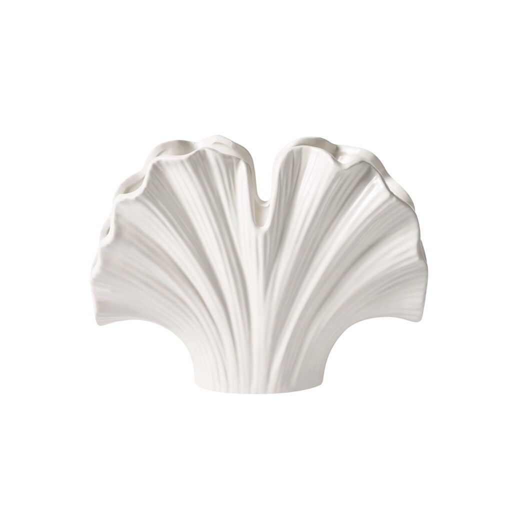 Home Decor Collection White 7" Ceramic Shell Vase