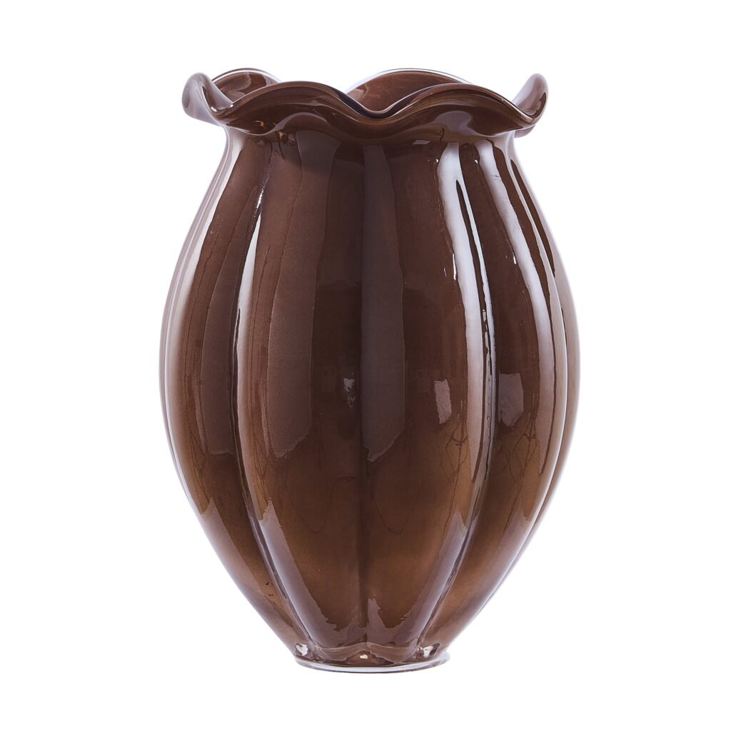 Home Decor Collection 9" Brown Milky Glass Vase