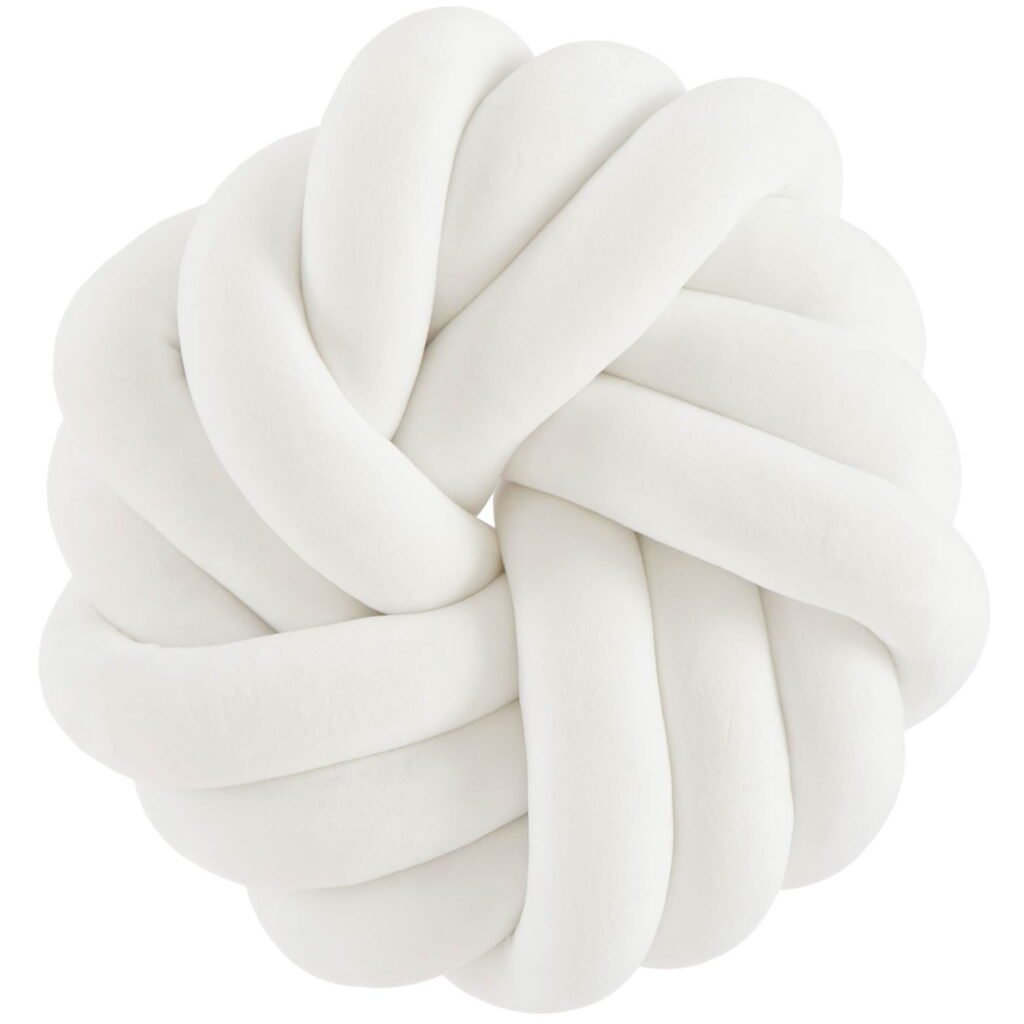 Home Decor Collection Stylehouse 14" x 14" White Mila Knot Decorative Pillow